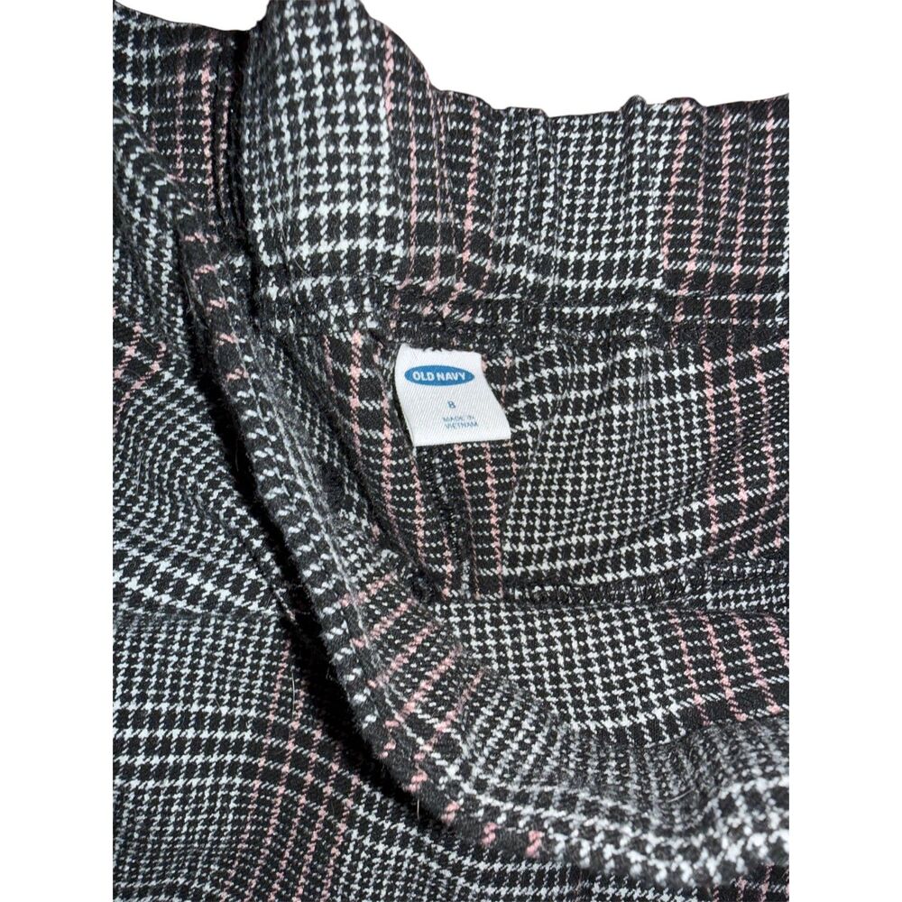 Old Navy Glen Plaid Trousers Sz 8 — Black Pink Houndstooth Workwear - Picture 8 of 8